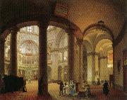 Giovanni Migliara Interior of Basilica of San Lorenzo Sweden oil painting artist